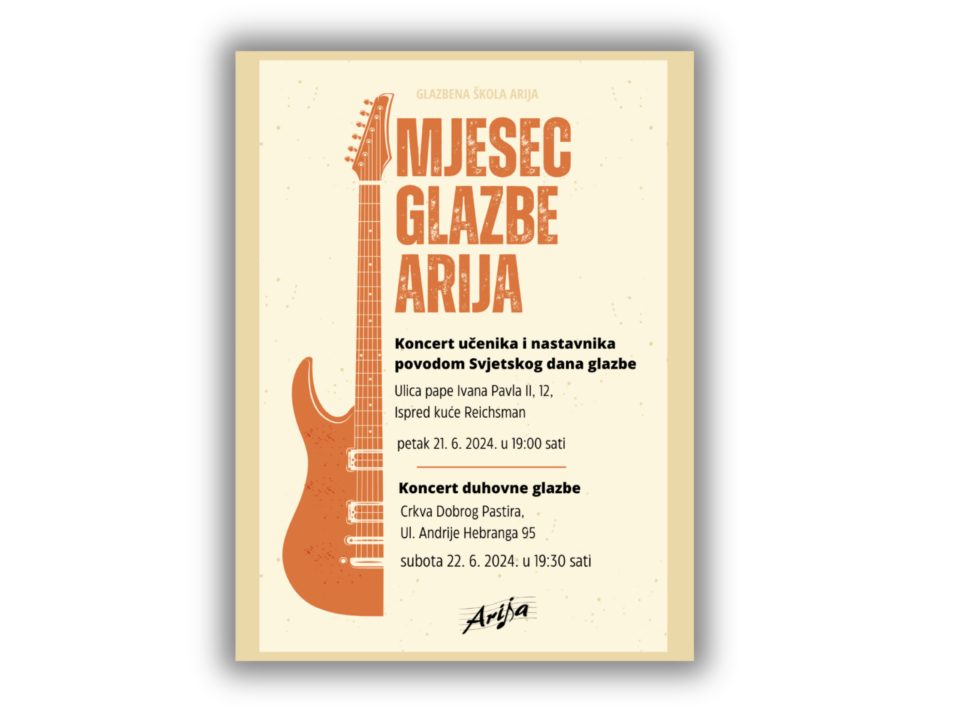 Plakat za Glazbenu školu Arija