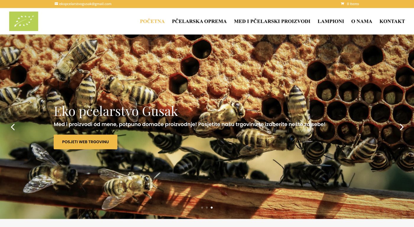 Web stranica Eko pčelarstva Gusak
