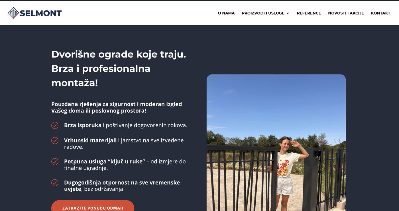 Web stranica tvrtke Selmont